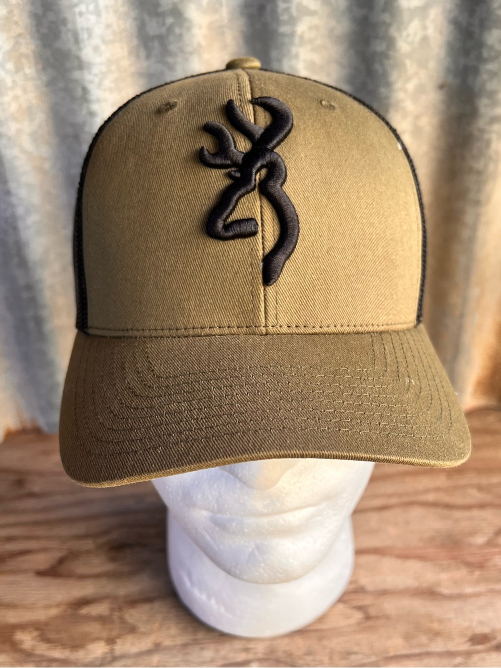 Browning Olive and Black Raised Logo Cap